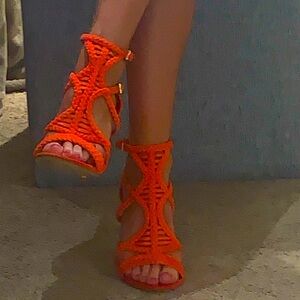 Coral Braided Heels